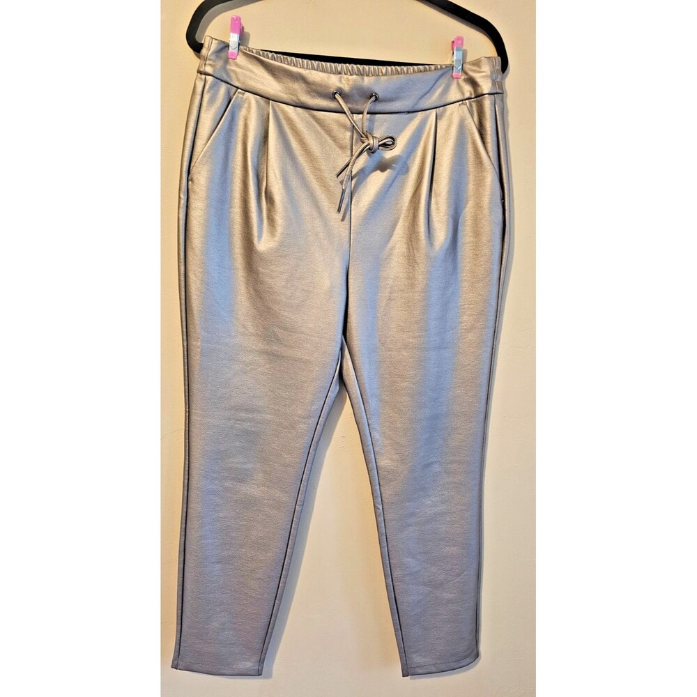 Vero Moda Metal Pants Bronze Sz L/32, vegan leather